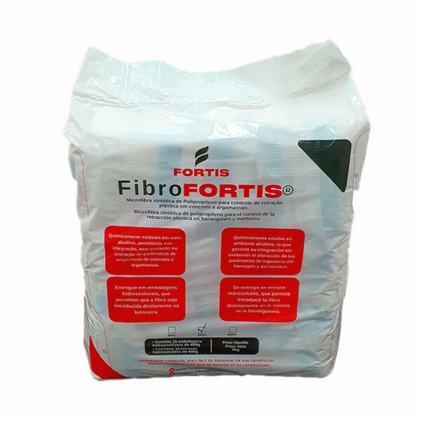 FIBRA DE POLIPROPILENO 12MM ( PACK 600 GRAMAS ) - FIBROFORTIS - Imagem 2
