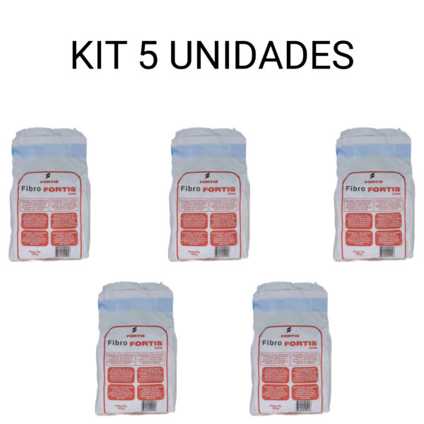 KIT 5 UN. DE 600 GRAMAS DE FIBRA DE POLIPROPILENO 12MM - FIBROFORTIS